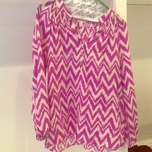Pink and white print Lilly Pullitzer blouse